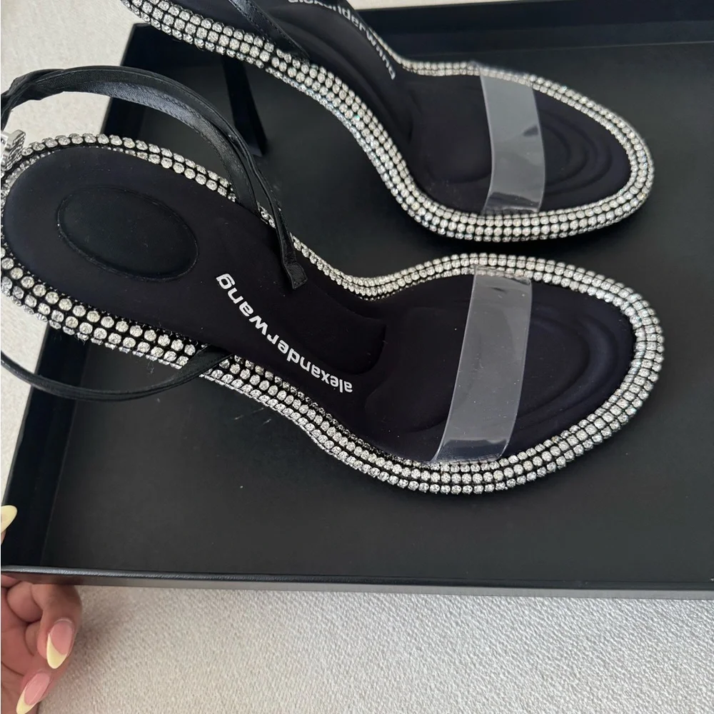 Alexander Wang Black and Silver Embellished Sandals - Picture 5 of 10